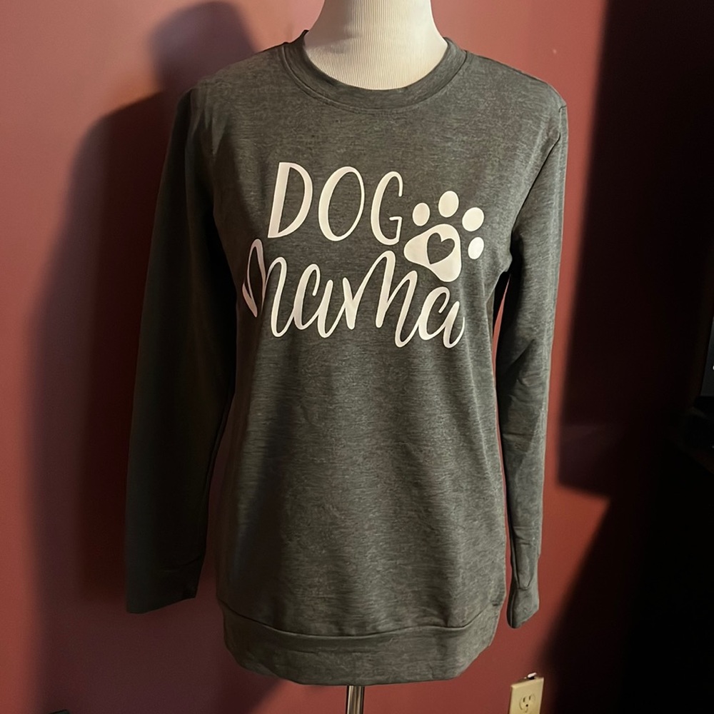 Dog Mama Sweatshirt Gray Small New